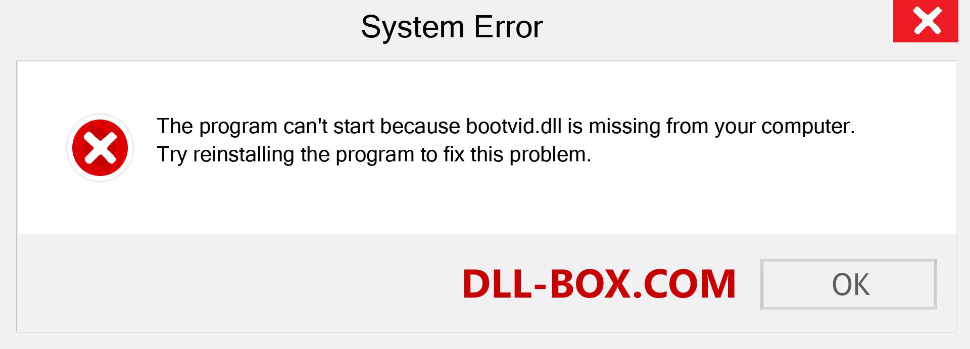  bootvid.dll file is missing?. Download for Windows 7, 8, 10 - Fix  bootvid dll Missing Error on Windows, photos, images